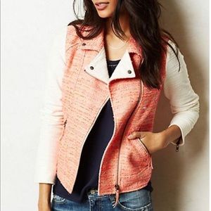 Anthropologie Tweed Moro Jacket, Pink